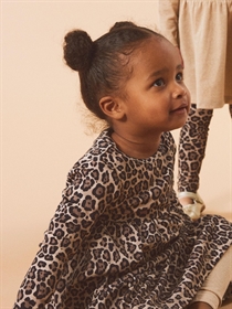 NAME IT Leopard Kjole Sys Oxford Tan